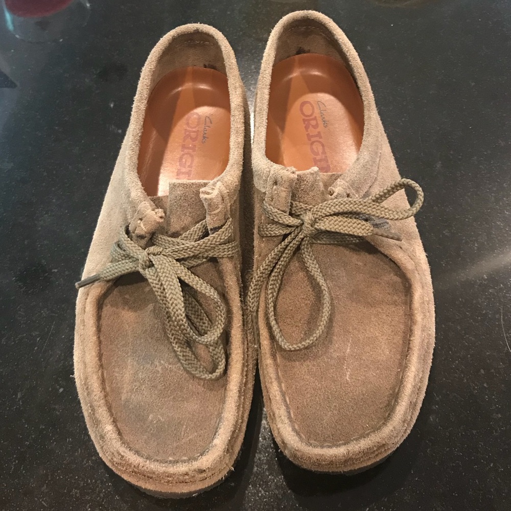 Clarks Originals Beige Brown Suede Wallabees
